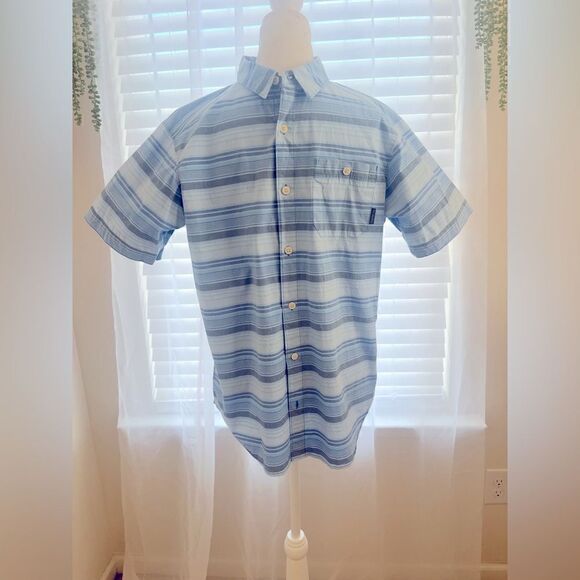 Columbia Men’s plaid button-up (light blue & gray). Size Medium; Regular fit - Picture 1 of 10